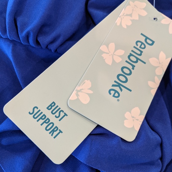 PENBROOKE Tankini Triple Tier Bust Support Adjust Straps Royal Blue NWT Sz 10 - Picture 6 of 10